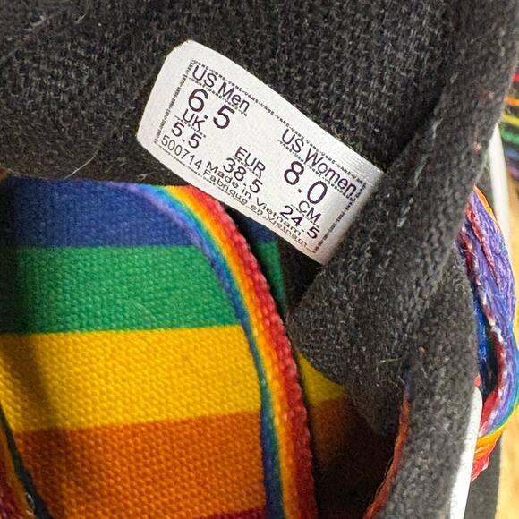 Vans Pride Love Is Love Unisex Black Canvas Low Top Sneakers Mens 6.5 Womens 8 - Picture 10 of 10